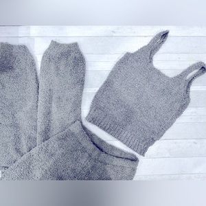 NEW Skims Cozy Knit TANK & JOGGER Set:  Small/Medium in Smoke